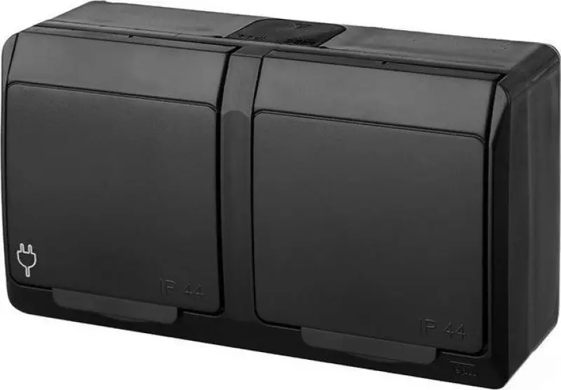 Elektro-Plast HERMES IP44 virsmas dubultā rozete