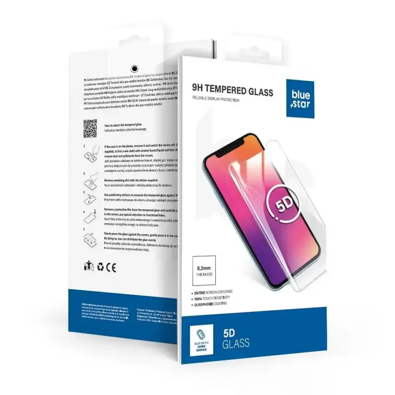 Blue Star 5D aizsargstikls telefona ekrānam