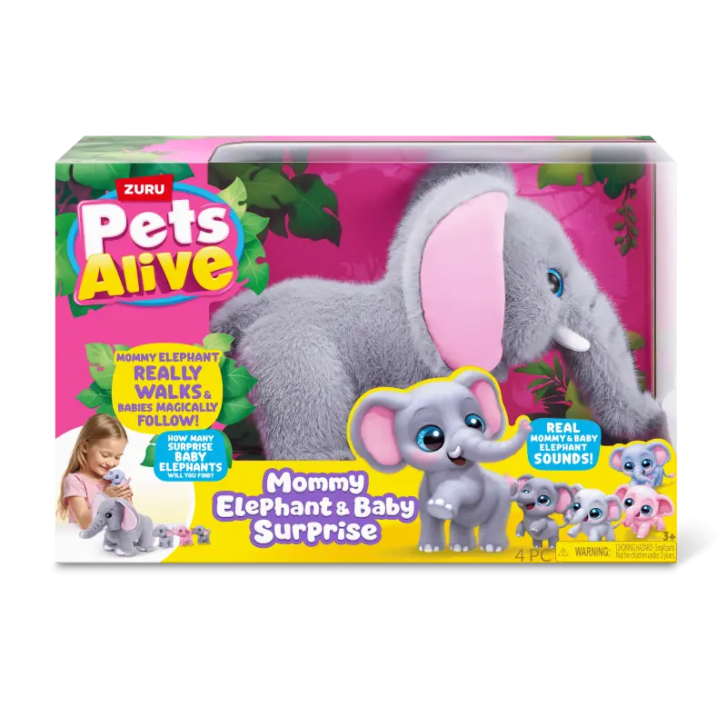 PETS ALIVE Rotaļu komplekts Mama Elephant