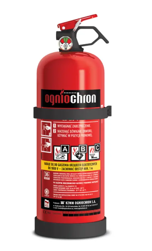 Ogniochron pulverveida ugunsdzēšamais 2kg (GP-2XABC-PM) -