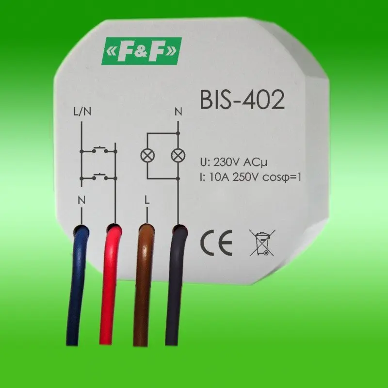F&F Impulsa relejs 230V 16A uzstādīšanai